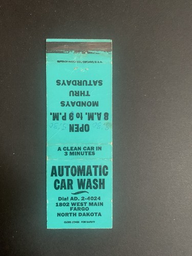 Vintage north dakota matchbook - vintage,